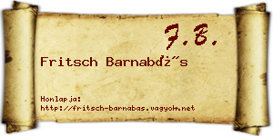Fritsch Barnabás névjegykártya